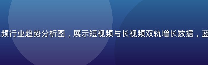 2026年视频行业趋势分析图，展示短视频与长视频双轨增长数据，蓝色科技感图表